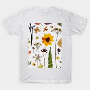 pattern pressed flowers T-Shirt